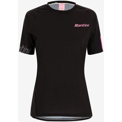 Maillot Santini Sasso MTB manga corta negro fucsia mujer - XS Maillot Santini Sasso MTB manga corta negro fucsia mujer - XS