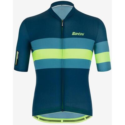 Maillot Santini Ecosleek Bengal manga corta azulado verde fluor - Corte Sleek - XS Maillot Santini Ecosleek Bengal manga corta azulado verde fluor - Corte Sleek - XS