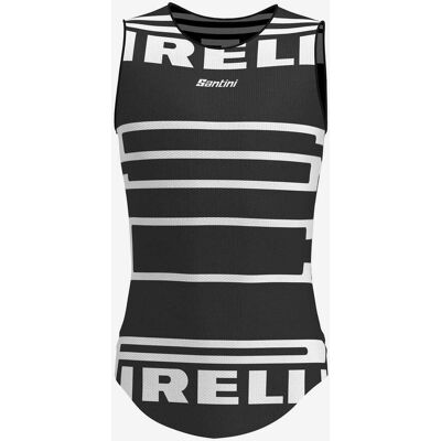 Camiseta interior Santini X Pirelli Sport Club sin mangas negro blanco - M-L Camiseta interior Santini X Pirelli Sport Club sin mangas negro blanco - M-L