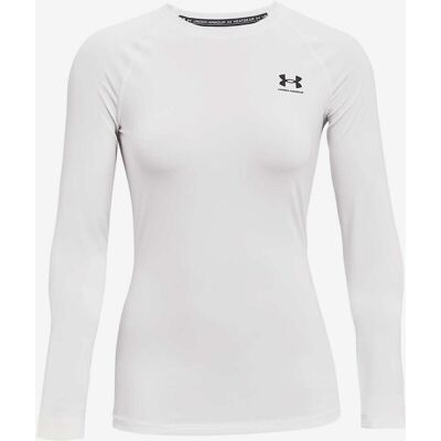 Camiseta de compresión de manga larga HeatGear de Under Armour para mujer - Blanco / Negro XL Camiseta de compresión de manga larga HeatGear de Under Armour para mujer - Blanco / Negro XL