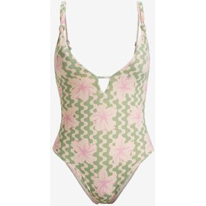 Bañador Roxy Marinha Hibiscus Daze One Piece verde rosa mujer - M Bañador Roxy Marinha Hibiscus Daze One Piece verde rosa mujer - M