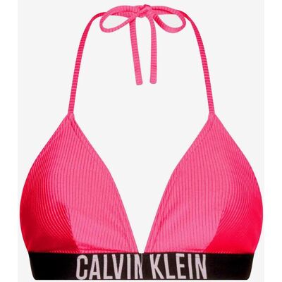 Top bikini Calvin Klein Triangle Textured Intense Power rosa negro mujer - XS Top bikini Calvin Klein Triangle Textured Intense Power rosa negro mujer - XS