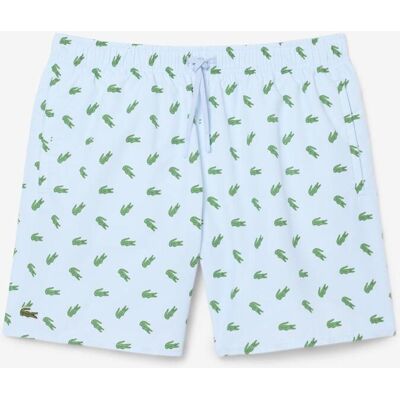 Bañador Lacoste Mid Length Crocodile Print azul cielo verde - XL Bañador Lacoste Mid Length Crocodile Print azul cielo verde - XL
