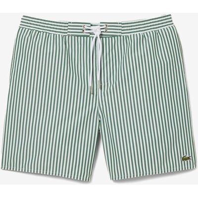 Bañador Lacoste Stripes verde blanco - L Bañador Lacoste Stripes verde blanco - L