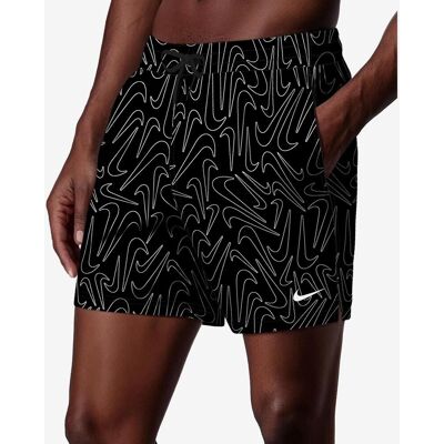 Bañador Nike Swim Breaker Tossed Swoos 5Inch Volley negro blanco - L Bañador Nike Swim Breaker Tossed Swoos 5Inch Volley negro blanco - L