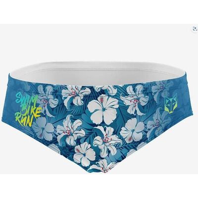 Bañador Otso Swim Bike Run Flower azul celeste blanco - XL Bañador Otso Swim Bike Run Flower azul celeste blanco - XL