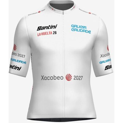 Santini Maillot blanco La Vuelta 2026 - Líder Clasificación Jóvenes manga corta - Corte Classic blanco - XL Santini Maillot blanco La Vuelta 2026 - Líder Clasificación Jóvenes manga corta - Corte Classic blanco - XL