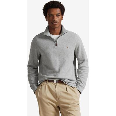 Sudadera Ralph Lauren Estate-Rib Half Zip gris claro - XL Sudadera Ralph Lauren Estate-Rib Half Zip gris claro - XL