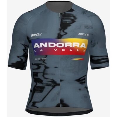 Santini Maillot La Vuelta 2026 - Andorra manga corta - Corte Slim - M Santini Maillot La Vuelta 2026 - Andorra manga corta - Corte Slim - M