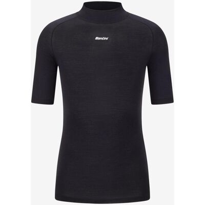 Camiseta interior Santini Lana manga corta negro - XL-XXL Camiseta interior Santini Lana manga corta negro - XL-XXL