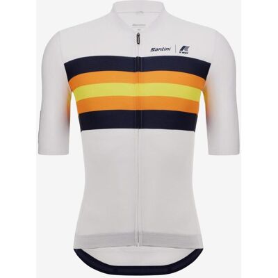 Maillot Santini x K-Way Le Vrai manga corta blanco negro naranja - Corte Sleek - XXL Maillot Santini x K-Way Le Vrai manga corta blanco negro naranja - Corte Sleek - XXL