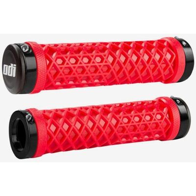 Empuñaduras ODI Vans Lock-On - 130mm Rojo/Plata - Manillares Empuñaduras ODI Vans Lock-On - 130mm Rojo/Plata - Manillares
