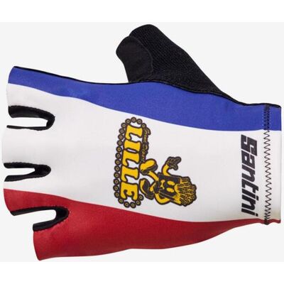 Santini Guantes Tour de France 2025 Grand Départ Lille blanco azul rojo - M Santini Guantes Tour de France 2025 Grand Départ Lille blanco azul rojo - M