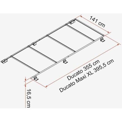 Barras de techo Fiamma Roof Rail Ducato Maxi XL gris Barras de techo Fiamma Roof Rail Ducato Maxi XL gris