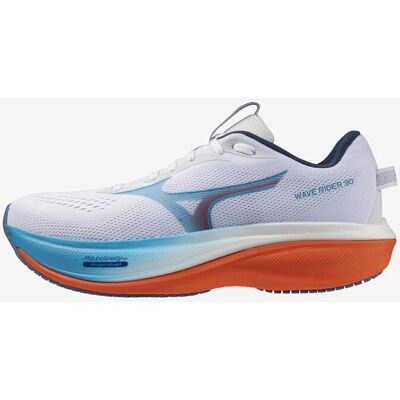 Zapatillas Mizuno Wave Rider 30 blanco azul naranja - 43 Zapatillas Mizuno Wave Rider 30 blanco azul naranja - 43