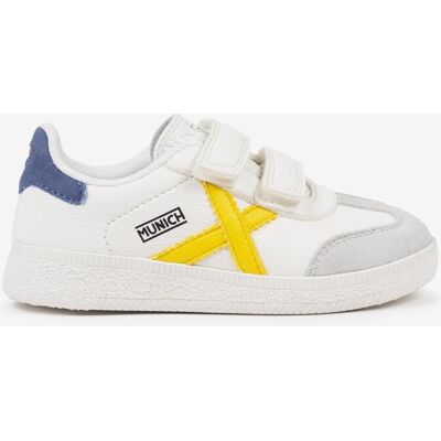 Zapatillas Munich Mini Barru velcro blanco amarillo azul infantil - 31 Zapatillas Munich Mini Barru velcro blanco amarillo azul infantil - 31