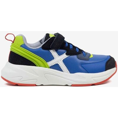 Zapatillas Munich Mini Track velcro azul verde lima infantil - 33 Zapatillas Munich Mini Track velcro azul verde lima infantil - 33