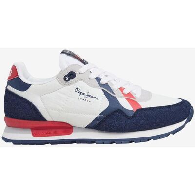 Zapatillas Pepe Jeans Brit Main blanco azul rojo júnior - 32 Zapatillas Pepe Jeans Brit Main blanco azul rojo júnior - 32
