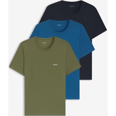 Camiseta BOSS Classic manga corta verde caqui azul (3 unidades) - M Camiseta BOSS Classic manga corta verde caqui azul (3 unidades) - M