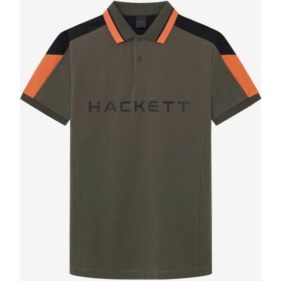 Polo Hackett Multicolor manga corta verde caqui naranja negro - S Polo Hackett Multicolor manga corta verde caqui naranja negro - S