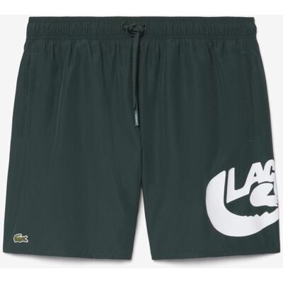 Bañador Lacoste Mid Length Printed verde oscuro blanco - S Bañador Lacoste Mid Length Printed verde oscuro blanco - S