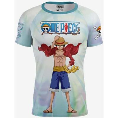 Camiseta Otso One Piece Fishman Luffy And The Crew manga corta blanco azul - S Camiseta Otso One Piece Fishman Luffy And The Crew manga corta blanco azul - S