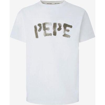 Camiseta Pepe Jeans Rolf Tee manga corta blanco verde - S Camiseta Pepe Jeans Rolf Tee manga corta blanco verde - S