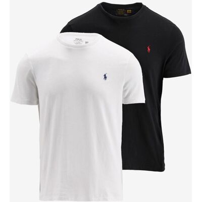 Camiseta Polo Ralph Lauren 26/1 manga corta blanco negro (2 unidades) - XL Camiseta Polo Ralph Lauren 26/1 manga corta blanco negro (2 unidades) - XL