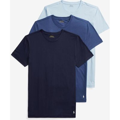 Camiseta Ralph Lauren Slim Fit manga corta azul marino azul claro (3 unidades) - XXL Camiseta Ralph Lauren Slim Fit manga corta azul marino azul claro (3 unidades) - XXL