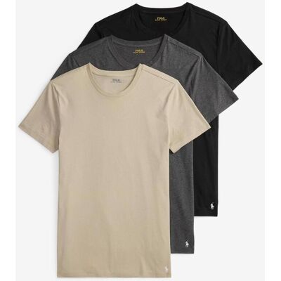 Camiseta Ralph Lauren Slim Fit manga corta beige gris negro (3 unidades) - S Camiseta Ralph Lauren Slim Fit manga corta beige gris negro (3 unidades) - S