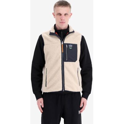 Chaleco Superdry Vintage Retro Fleece Gilet beige negro - XL Chaleco Superdry Vintage Retro Fleece Gilet beige negro - XL