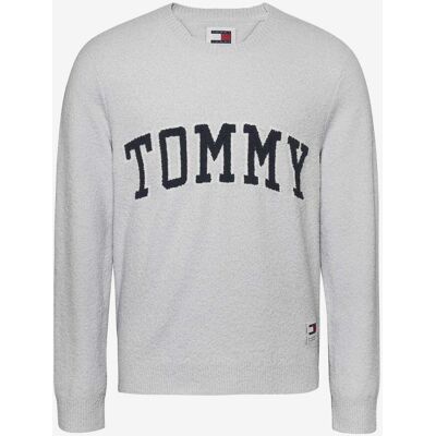 Tommy Hilfiger Jersey Tommy Jeans Slim Boucle Varsity manga larga gris negro - XL Tommy Hilfiger Jersey Tommy Jeans Slim Boucle Varsity manga larga gris negro - XL