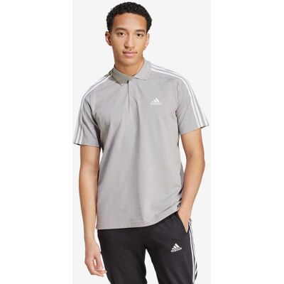 Polo adidas Essentials Piqué Embroidered Small Logo 3 bandas manga corta gris blanco - M Polo adidas Essentials Piqué Embroidered Small Logo 3 bandas manga corta gris blanco - M