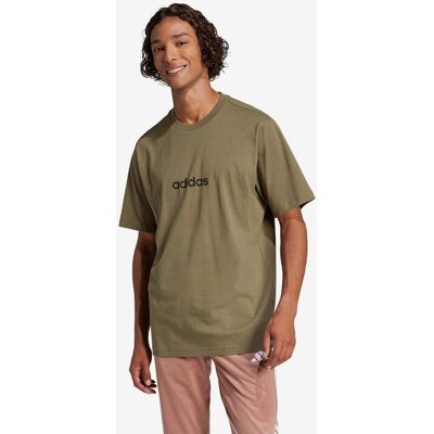 Camiseta adidas Essentials Linear Single manga corta verde caqui negro - S Camiseta adidas Essentials Linear Single manga corta verde caqui negro - S