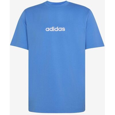 Camiseta adidas Essentials Linear Single Jersey manga corta azul blanco - XL Camiseta adidas Essentials Linear Single Jersey manga corta azul blanco - XL