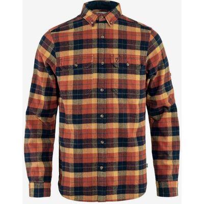Camisa Fjällräven Singi Heavy Flannel manga larga naranja azul marino - M Camisa Fjällräven Singi Heavy Flannel manga larga naranja azul marino - M