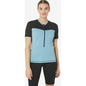 Camiseta ASICS Fujitrail Half Zip manga corta azul claro negro mujer - L Camiseta ASICS Fujitrail Half Zip manga corta azul claro negro mujer - L