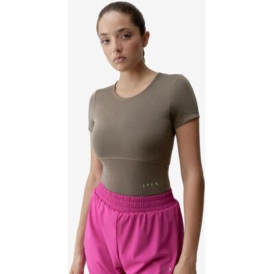 Camiseta Born Living Yoga Aldina manga corta gris beige mujer - S Camiseta Born Living Yoga Aldina manga corta gris beige mujer - S