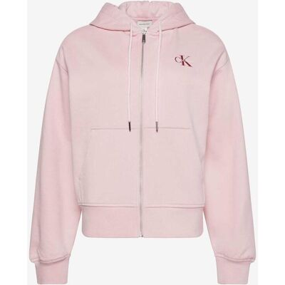 Sudadera con capucha Calvin Klein Monologo French Full Zip rosa mujer - XS Sudadera con capucha Calvin Klein Monologo French Full Zip rosa mujer - XS