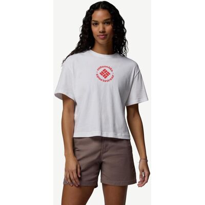 Camiseta Columbia Rolling Bend Graphic Relaxed Crop manga corta blanco rojo mujer - M Camiseta Columbia Rolling Bend Graphic Relaxed Crop manga corta blanco rojo mujer - M