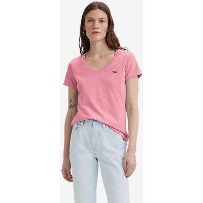Levis Camiseta Levi's Perfect V Neck manga corta rosa rojo mujer - XS Levis Camiseta Levi's Perfect V Neck manga corta rosa rojo mujer - XS