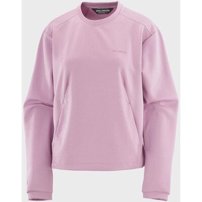 Forro polar Salomon Motomesh Crewneck rosa claro mujer - L Forro polar Salomon Motomesh Crewneck rosa claro mujer - L