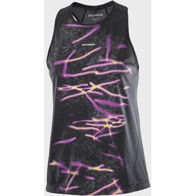 Camiseta Salomon SHKout Core GFX sin mangas negro rosa mujer - XS Camiseta Salomon SHKout Core GFX sin mangas negro rosa mujer - XS