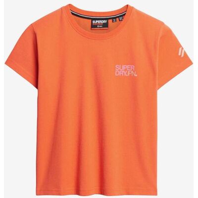 Superdry W1011375A Camiseta Casual Naranja de Algodón - Casual Superdry W1011375A Camiseta Casual Naranja de Algodón - Casual