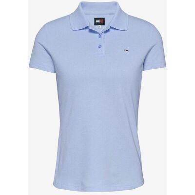Tommy Hilfiger Polo Tommy Jeans Slim Essential manga corta azul cielo mujer - XL Tommy Hilfiger Polo Tommy Jeans Slim Essential manga corta azul cielo mujer - XL