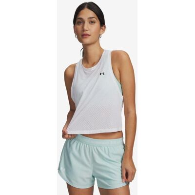 Camiseta Under Armour Tech Sport Mesh Crop sin mangas blanco mujer - L Camiseta Under Armour Tech Sport Mesh Crop sin mangas blanco mujer - L