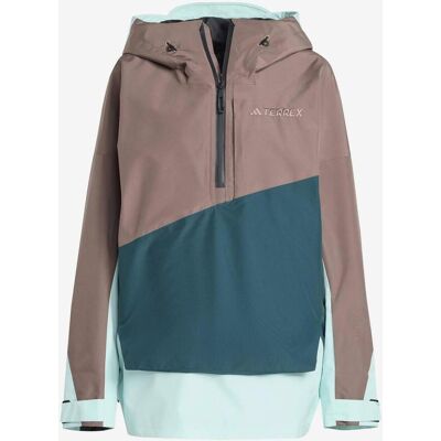 Chaqueta con capucha adidas Terrex Xploric 2 marrón azul gris mujer - XL Chaqueta con capucha adidas Terrex Xploric 2 marrón azul gris mujer - XL