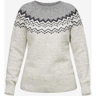 Jersey Fjällräven Övik Knit manga larga blanco gris mujer - XS Jersey Fjällräven Övik Knit manga larga blanco gris mujer - XS