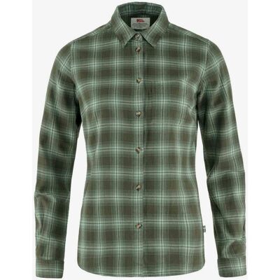 Camisa Fjällräven Övik Flannel manga larga verde patina mujer - M Camisa Fjällräven Övik Flannel manga larga verde patina mujer - M