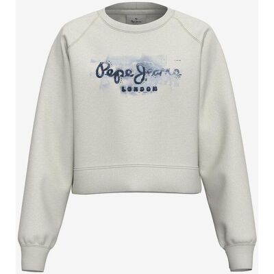 Sudadera Pepe Jeans Crew blanco azul oscuro mujer - XS Sudadera Pepe Jeans Crew blanco azul oscuro mujer - XS